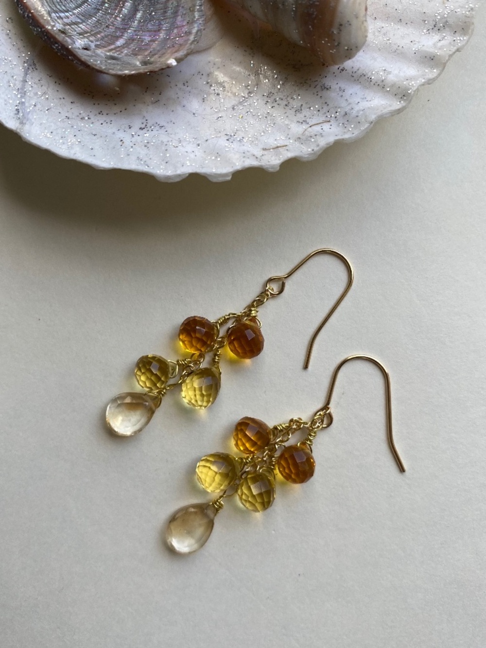 Handmade Citrine Dangle Earrings